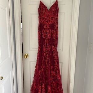 Red Sparkly Windsor Dress - Gem
